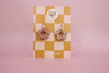 Charger l'image dans la galerie, Pampilles fleurs / mini pampilles moka à pois beige