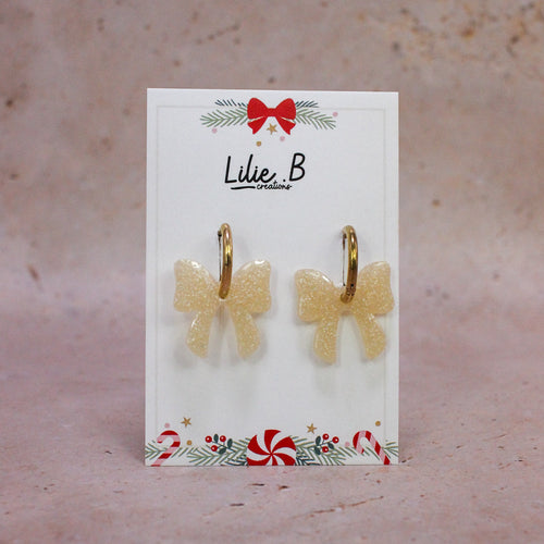 Pampilles Noeud Paillettes crème