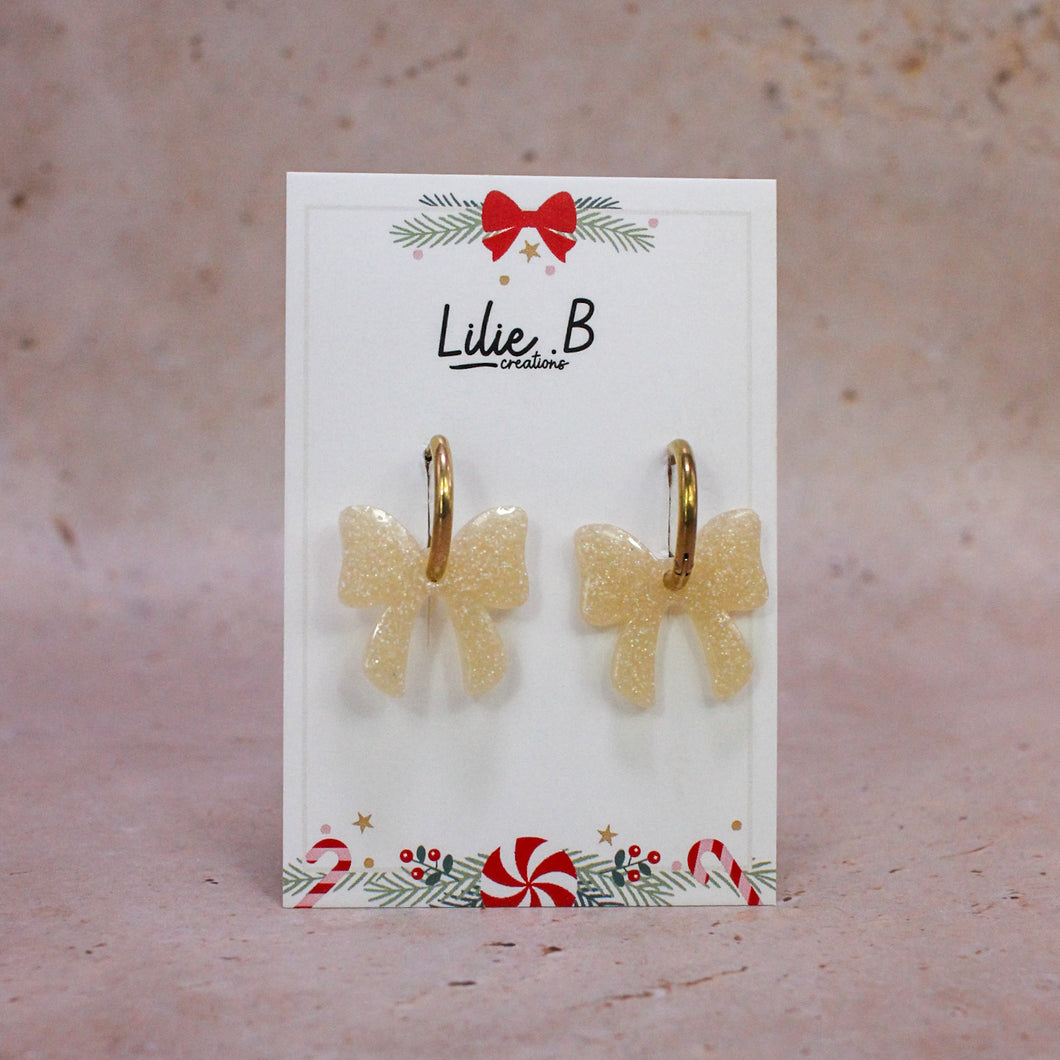 Pampilles Noeud Paillettes crème