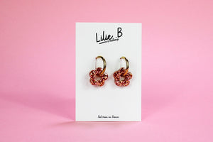 Pampilles fleurs mini Rose &  nuances d’or