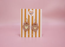 Charger l'image dans la galerie, Pampilles cœur ex-voto crème &amp; doré