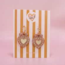 Charger l'image dans la galerie, Pampilles cœur ex-voto crème &amp; doré