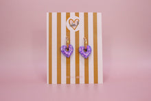 Charger l'image dans la galerie, Pampilles mini coeur paillettes violet