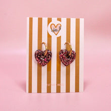 Charger l'image dans la galerie, Pampilles Cœur paillettes bordeaux &amp; or