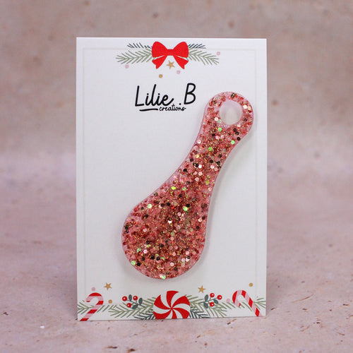 Jeton de caddie rose pailleté