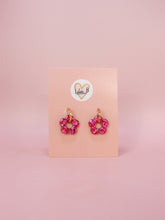 Charger l'image dans la galerie, Pampilles Fleurs &amp; mini fleurs paillettes  rose &amp; rouge