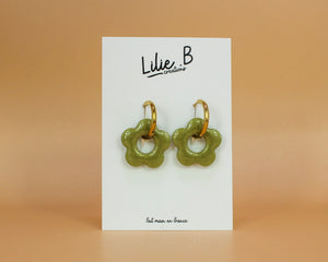 Pampilles fleurs Olive