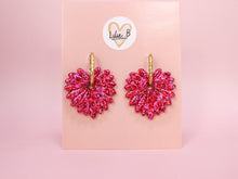 Charger l'image dans la galerie, Pampilles feuilles de palmier grand format paillettes rose &amp; rouge