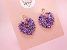 Charger l'image dans la galerie, Pampilles feuille de palmier paillettes violette