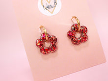 Charger l'image dans la galerie, Pampilles Fleurs &amp; mini fleurs paillettes rouge &amp; or