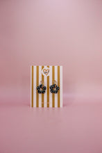 Charger l'image dans la galerie, Pampilles fleurs / mini pampilles Noir à pois blanc