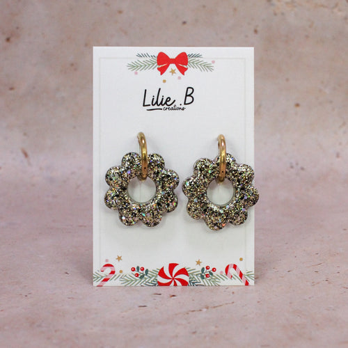 Pampilles Maxi fleurs Paillettes noir