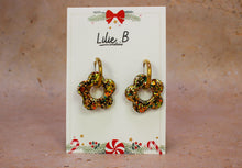 Charger l&#39;image dans la galerie, Pampilles fleurs Paillettes or &amp; vert