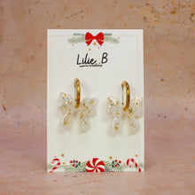 Charger l&#39;image dans la galerie, Pampilles Noeud Paillettes blanc &amp; étoiles dorées