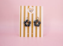 Charger l'image dans la galerie, Pampilles fleurs / mini pampilles Noir à pois blanc