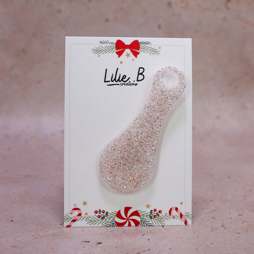 Jeton de caddie Paillettes blanc & or