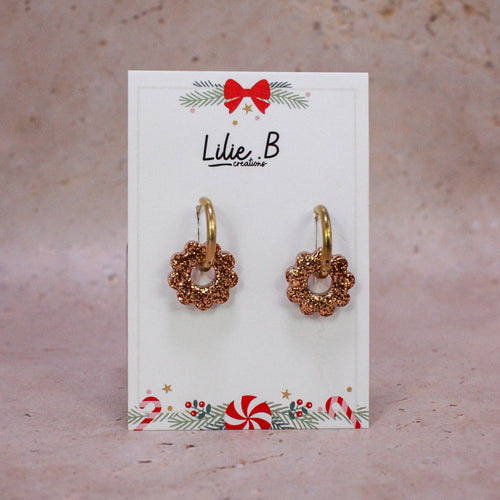 Pampilles fleurs Esmee mini paillettes or