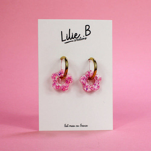 Pampilles fleurs mini Pink