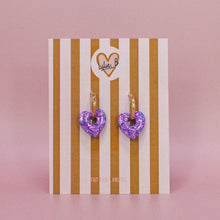 Charger l'image dans la galerie, Pampilles mini coeur paillettes violet