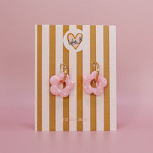 Charger l'image dans la galerie, Pampilles fleurs / mini pampilles rose à pois blanc