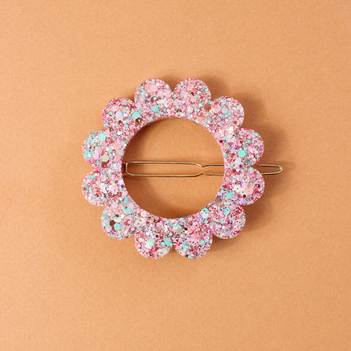 Barrette rose & mint