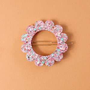 Barrette rose & mint