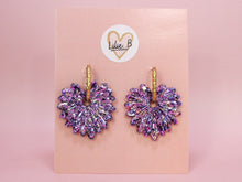 Charger l'image dans la galerie, Pampilles feuilles de palmier grand format paillettes violette