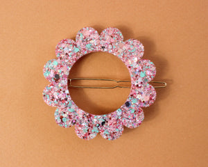 Barrette rose & mint