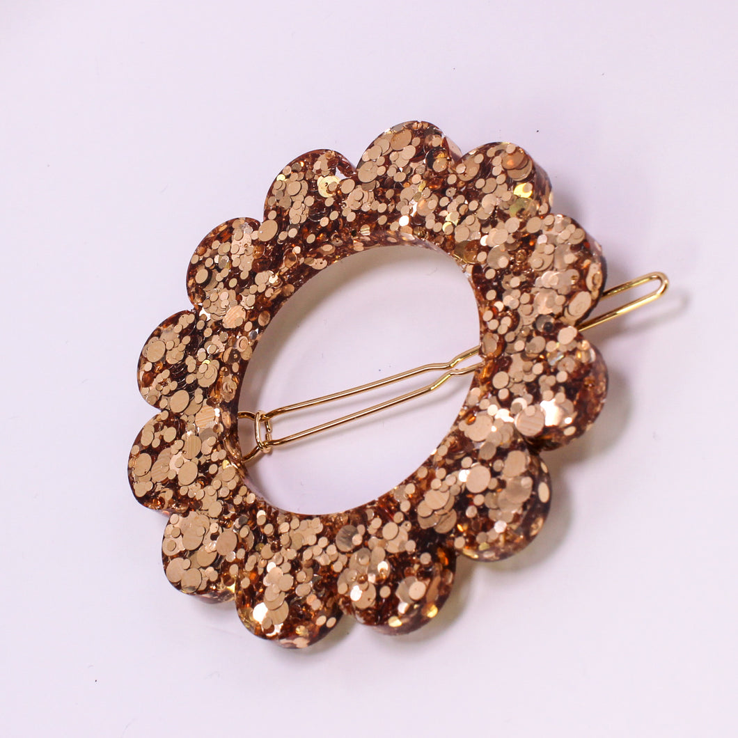 Barrette Fleur Or