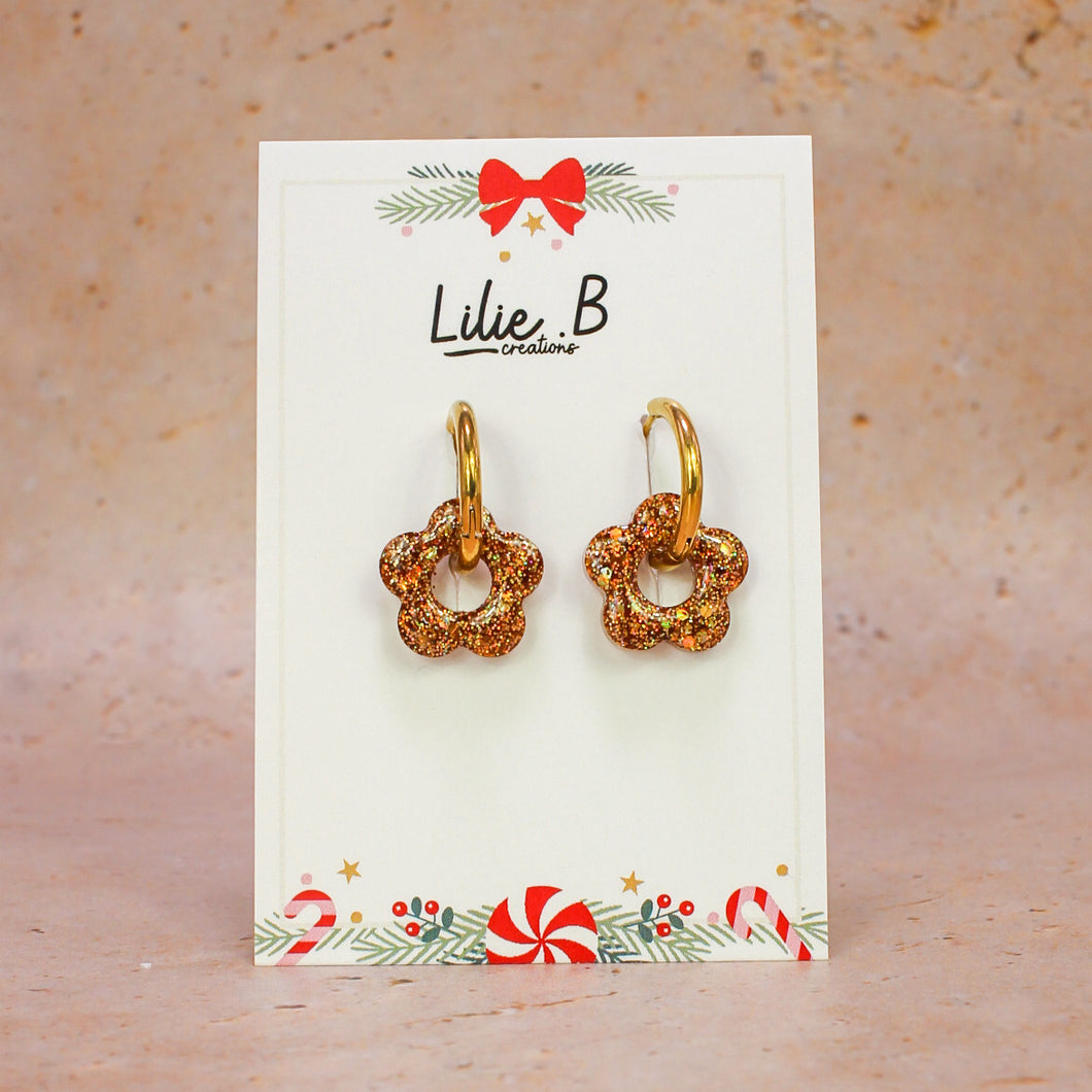 Pampilles fleurs mini Christmas or