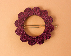 Barrette Paillettes Bordeaux