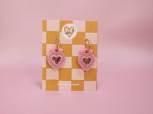 Charger l'image dans la galerie, Pampilles cœur ex-voto rose &amp; or