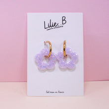 Charger l&#39;image dans la galerie, Pampilles Fleurs Violet clair &amp; paillettes
