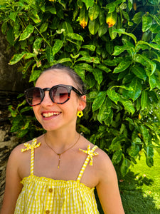 Pampilles Fleurs Paillettes jaune