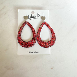 Boucles d’oreilles paillette rouge