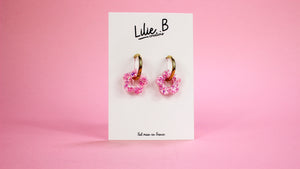 Pampilles mini Fleurs rose & blanc