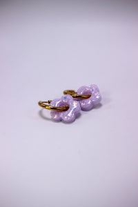 Pampilles mini Fleurs Violet clair & paillettes