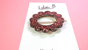 Barrette Automne marron & touches d’argent