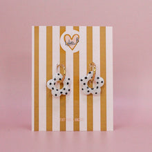 Charger l'image dans la galerie, Pampilles fleurs / mini pampilles blanc à pois noir