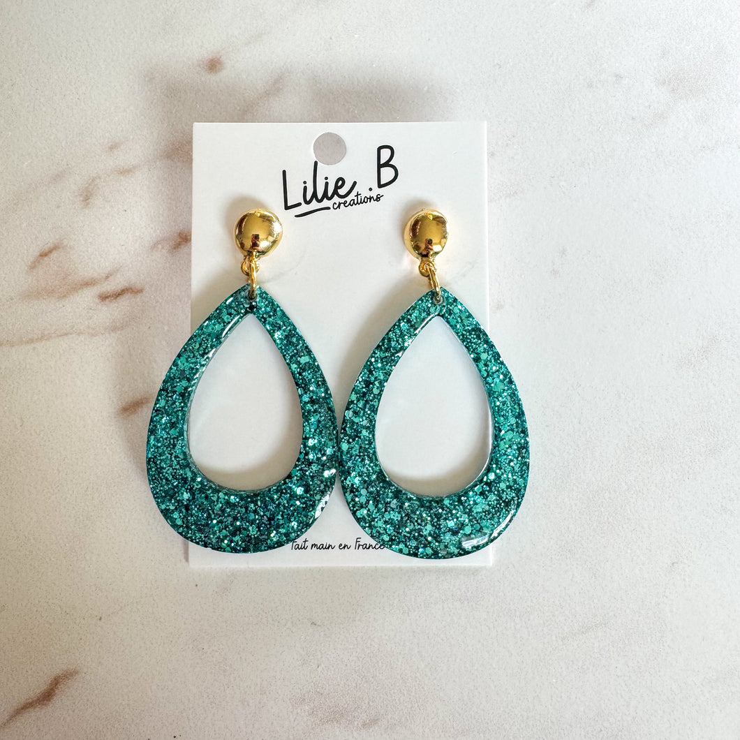 Boucles d’oreilles vert émeraude