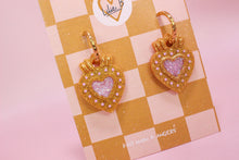 Charger l'image dans la galerie, Pampilles cœur ex-voto gold &amp; rose paillette