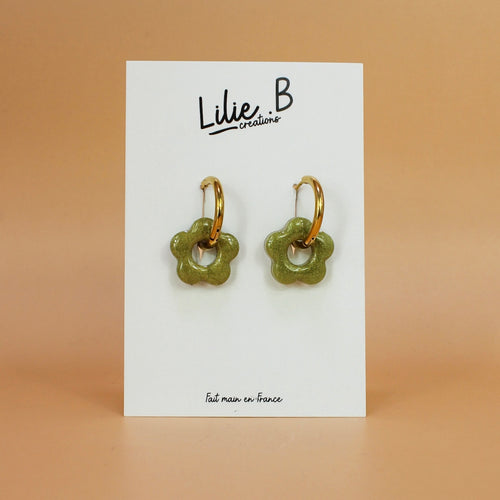 Pampilles fleurs mini Olive