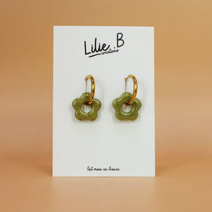 Pampilles fleurs mini Olive
