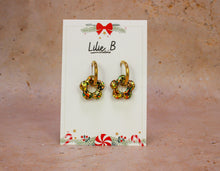 Charger l&#39;image dans la galerie, Pampilles fleurs mini paillettes vert &amp; or