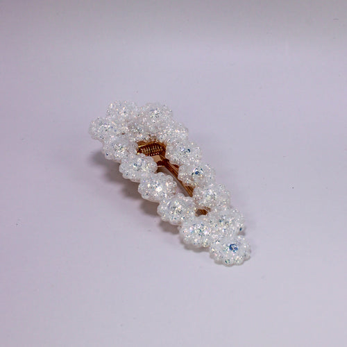 Poppie Clip paillettes blanches