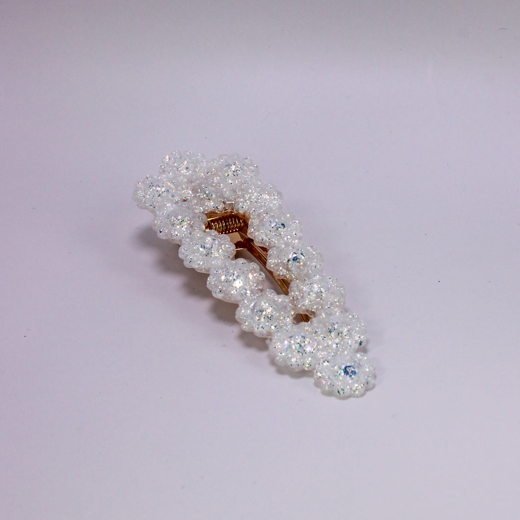 Poppie Clip paillettes blanches